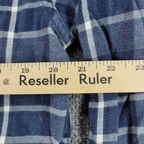 Sonoma Button Shirt Men's Medium Blue Plaid Flannel Pockets Long Sleeve Adult M - Picture 12 of 15